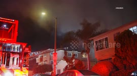US, Los Angeles: Hollywood Structure Fire
