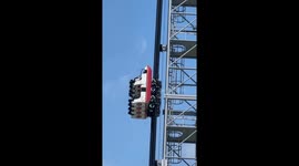 Thrilling vertical roller coaster in China