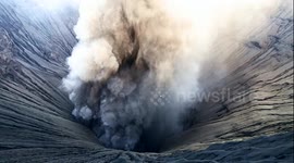 Stunning drone footage of one of the world's most spectacular volcanoes erupting