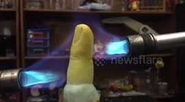 Man burns away wax to reveal 'creepy finger' cast