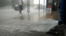 Heavy rain in Ambleside Cumbria