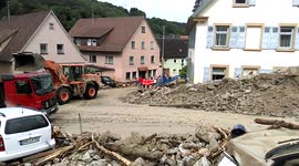 Überschwemmungen Braunsbach 30.05.2016 - Aufräumarbeiten