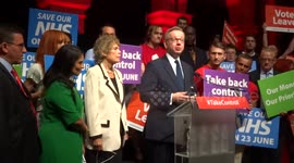 Michael Gove glorifies Britain at Leave EU rally - Old Billingsgate Market