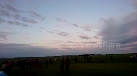 Stunning pink sky above Stonehenge, UK