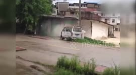 Houses are destroyed because of levee breach