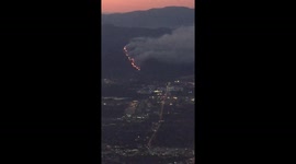 LA wildfires filmed from a plane