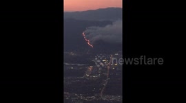 LA wildfires filmed from a plane