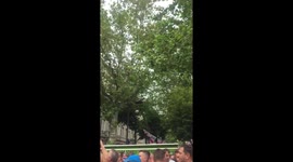 Thousands of England fans sing Robbie Williams' Angels in Saint-Étienne