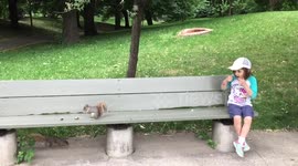 Dad uses a REAL squirrel to pull out daughter's milk tooth