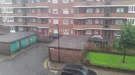 Ridiculously intense rainstorm in London, UK