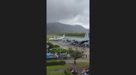 Philippine Air Force evacuates tourists stranded by storms