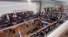Shoppers camp overnight as thousands queue for opening of new Sephora store