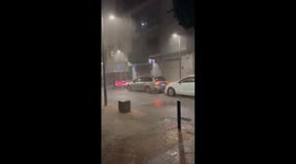 Streets flooded in Benicarló amid heavy rain