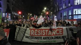 Pro Palestinian protest against the event Israel is Forever. Paris, France, St-Lazare 13 nov 2024