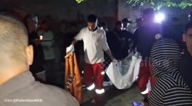 The Palestine Red Crescent teams retrieved the body of an individual from Al-Maghazi camp, central Gaza, after a group of civilians was targeted by an Israeli army drone