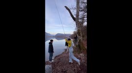 Rope Swing Fail at Lake Bohinj