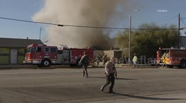 US, Los Angeles: Lancaster Junk Yard Fire