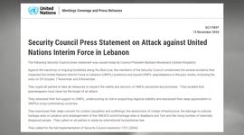 China: UN Security Council condemns attacks against peacekeepers in Lebanon