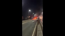 Pregnant woman escapes moments before ambulance explodes