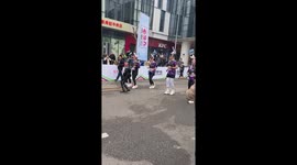 Human robot joins marathon in Beijing