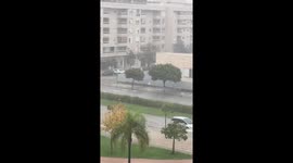 Heavy rains flood streets in Málaga