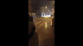 Flooded streets in Lorca after heavy rainfall