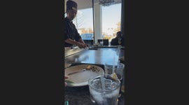 Exclusive- Baby's first hibachi jaw-dropping lunch experience