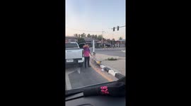 Monkey caught stealing food from the back of pickup trucks