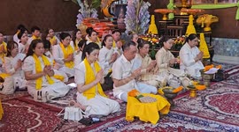 Chivardan ceremony organized in the courtyard of Laos Monastery, Buddhist devotees from many countries participated in Bodhgaya, Northern India