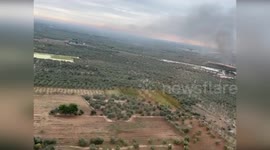 Italy: Firefighters Battle Massive Blaze in Palo del Colle