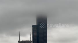 Dark Gloomy Skies Hover Above Downtown Chicago Today