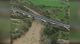 Helicopter scours DANA flood damage in Malaga, Spain