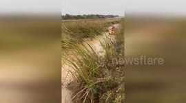 Firemen search ditches following DANA floods in Valencia, Spain