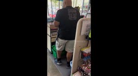 Cashier's aggressive behavior toward customer captured in Redwood City, California