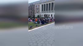 Columbia University students protest against Veterans Day