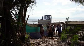 Philippines: Fishermen secured fishing boats in safe area due to tropical cyclone man-yi in southern Luzon, Philippines