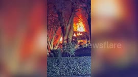 Dramatic videos show aftermath of huge fire at £2million house