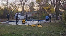 Deer rescued from pool by Muskegon Firefighters