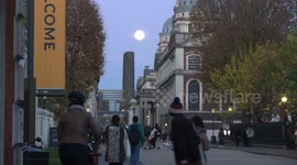 The November Full Moon known as the Beaver Moon rises over Greenwich