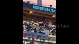 France: Despite the French government's ban on raising the Palestinian flag in the stadium, a young man raised it anyway during France's match with Israel