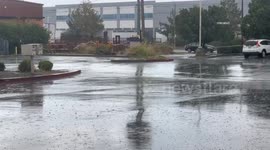 US, Los Angeles: Rancho Cucamonga Hit With Heavy Hail And Rain Part 2