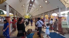 Myanmar's Shwedagon Pagoda filled with pilgrims for traditional Tazaungdaing festival