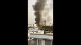 HUGE Los Angeles fire caught on camera from nearby apartment