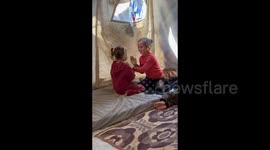 Gaza Strip: Footage taken in the Deir el-Balah area of the southern Gaza Strip, in camps for displaced persons