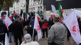One-year anniversary for the Iranian uprising in November 2019 at Whitehall, London