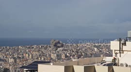 Lebanon: Smoke from Israeli airstrike on Beirut Southern Suburbs, Lebanon amid Hezbollah-Israel conflict
