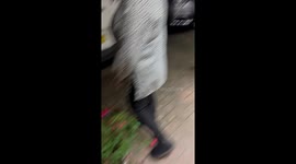 Mom startled by son in law in scary mask