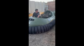 Rescue team tests all-terrain hovercraft in China