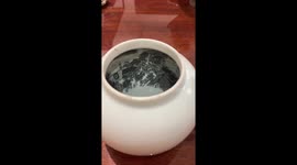 Chinese artisan paints intricate scene inside teapot