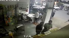 Out-of-control van crashes into busy grocery shop